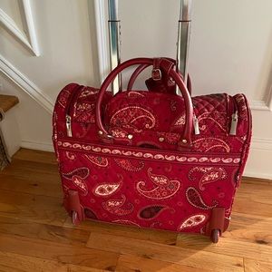 Vera Bradley Red Paisley Rolling Bag